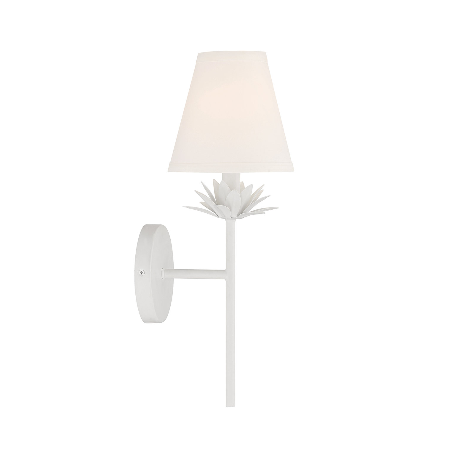 Ryland Single Light Linen Armed Sconce, White