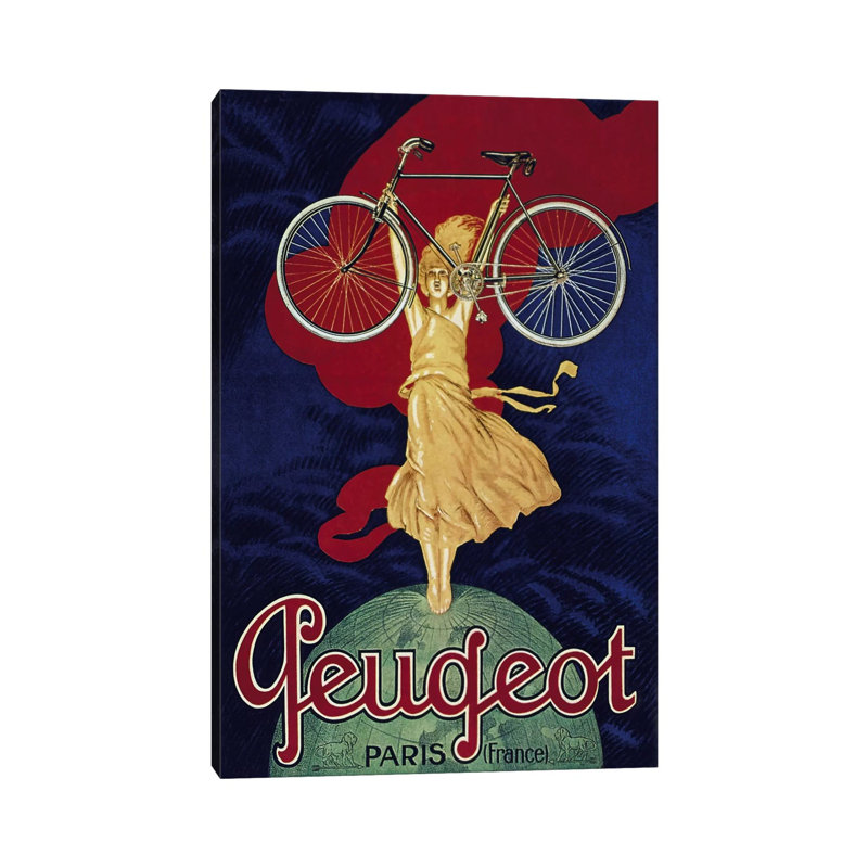 Peugeot Bicycle Advertising Vintage Poster - Wrapped Canvas Print, 30.48 cm H x 45.72 cm W