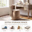 Velvet Swivel Accent Chair With Footstool-636973596
