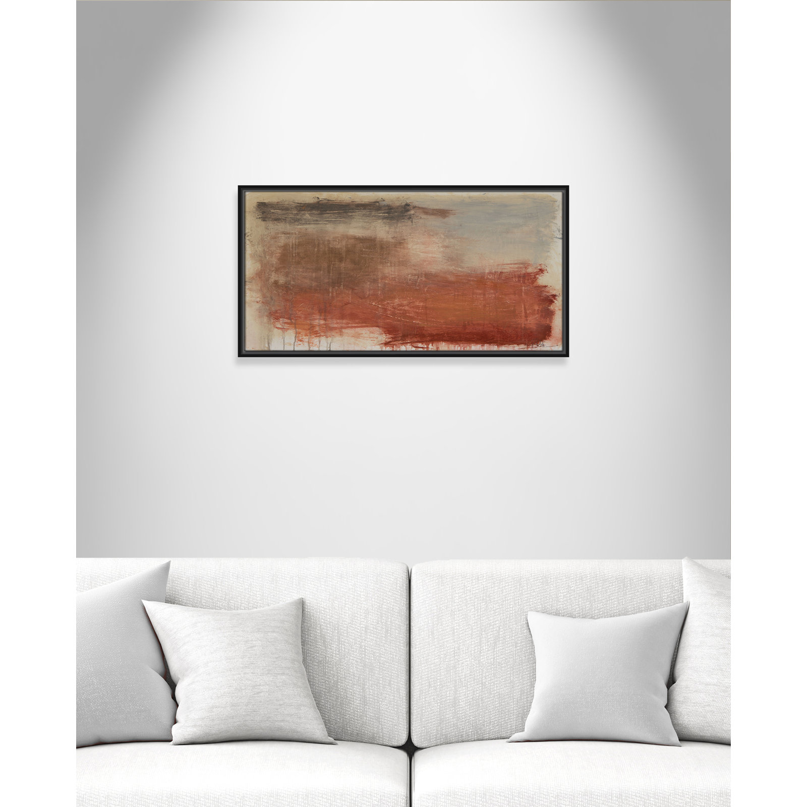 Autumn Over The Rivera Print by , 16.5" H x 31.5" W, Black