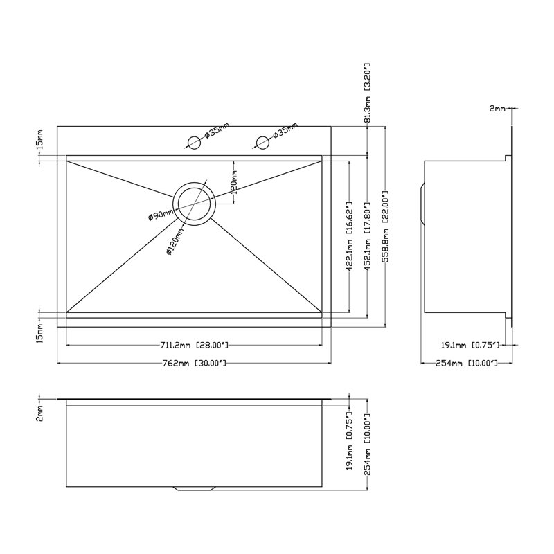 30" Drop In Workstation Kitchen Sink 18 Gauge Stainless Steel Single Bowl Topmount Kitchen Sink with Cutting Borad and Roll-up Drying Rack