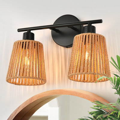 Camaya Dimmable Rattan Vanity Light