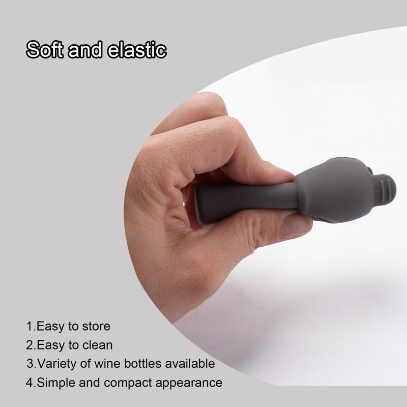 Bouchon d'eau pour bouteille de vin en gel de silice universel bien scellé convenant à diverses bouteilles de vin Bouteille de champagne rouge avec poignée