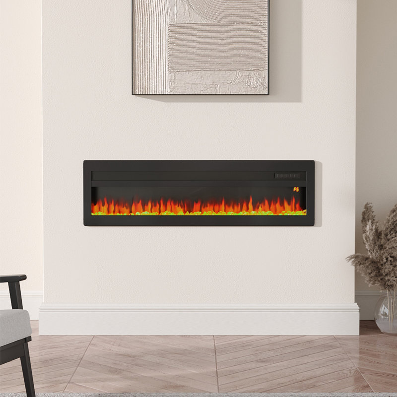 tempered glass panel Electric Fireplace, 38.6cm H x 127cm W x 14.6cm D
