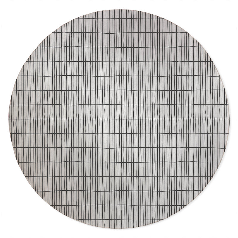 Snow Fence Non-Slip Outdoor Rug, Round 5'