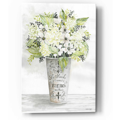 «French Floral I» par Cindy Jacobs, art mural en verre acrylique