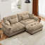 Canapé rembourré avec coussins et repose-pieds convertible-1785973736