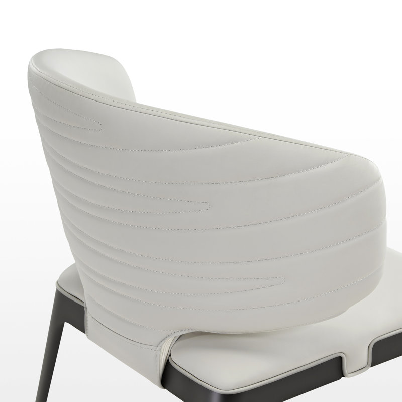 Curved Back Upholstered Dining Chiar (Set Of 2)