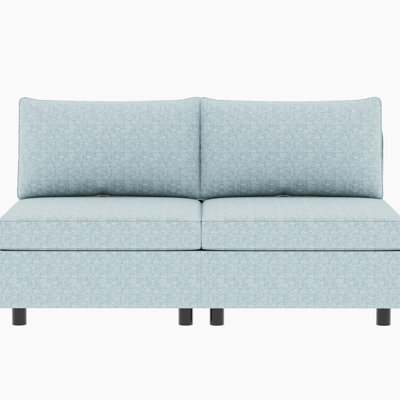Petit espace - Mid-Century moderne avec rangement, chenille bleue pour la chambre à coucher et le salon