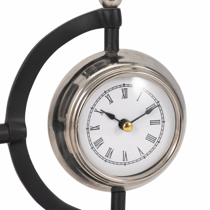 Horloge de bureau Aparicio Tia, Argent / noir