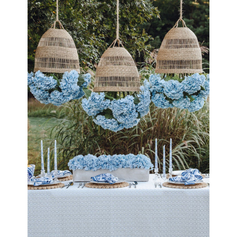 Lustre de jardin en rotin Viora, Azure, Simple