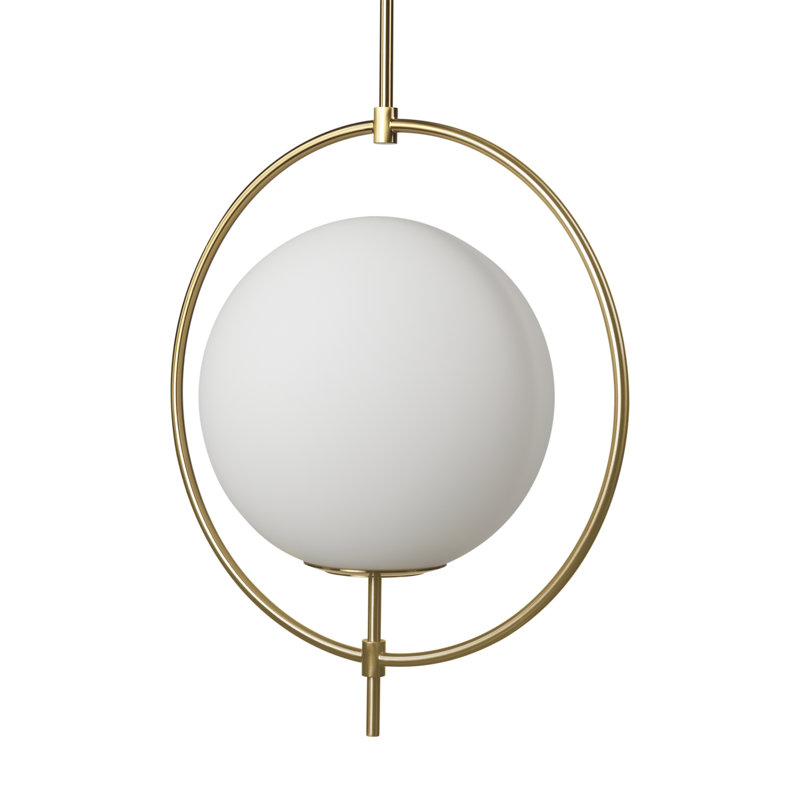 Luminaire suspendu sphère 1 lumière Meredi, Or