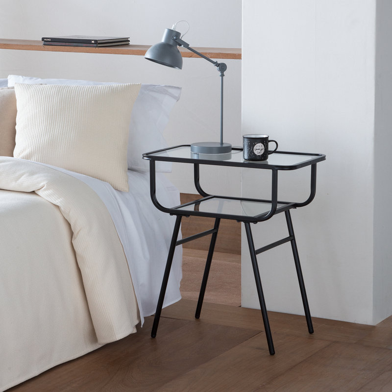 Smelterville 60cm W Iron Bedside Table
