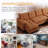 Deandre 104.7" Chenille Sofa with Symmetric U-shaped Design, Convertible Pull-Out Bed, USB/Type-C Charging Ports, Detachable Armrests & Thick Cushions for Living Room Leisure & Versatile Home Use-120607524