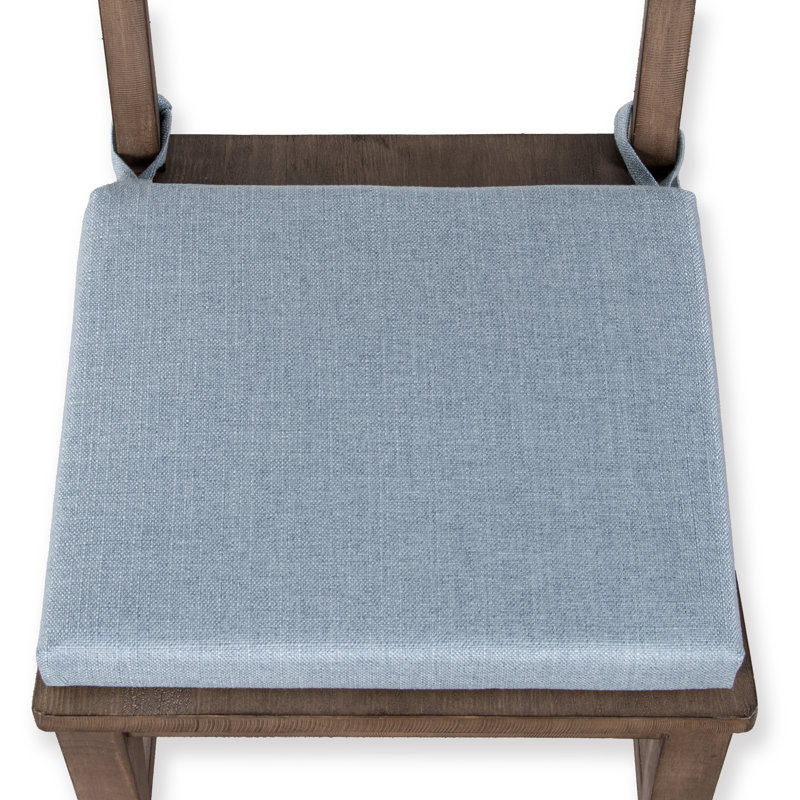 Birch Lane Turbo 2" Textured Solid Dining Chair Seat Pad with Ties - 14 Colors Available!, Dark Blue