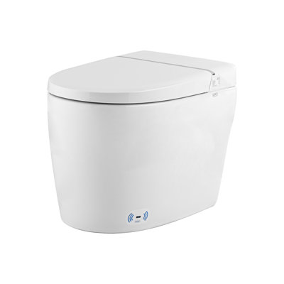 Smart Toilet Bidet Tankless, Foot Sensor, Elongated Dual Flush One-piece Toilet