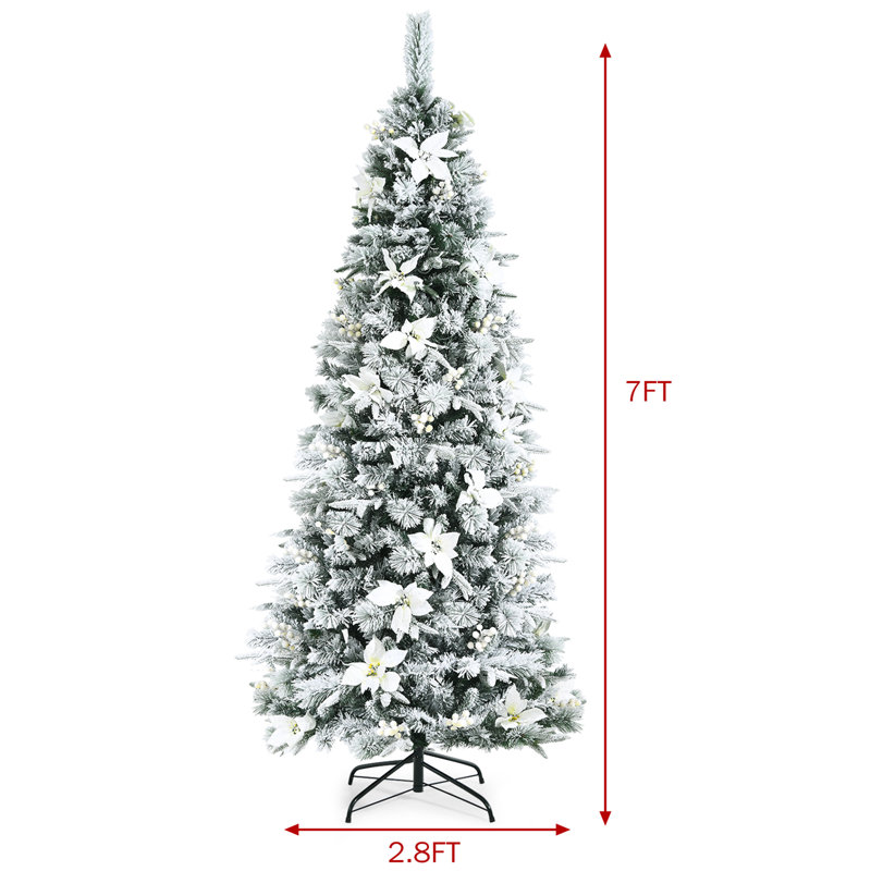 Arbre de Noël blanc effilé, H 7 pi