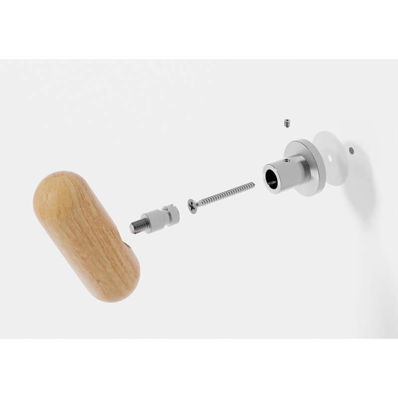 Ikko Wall Mounted Robe Hook, Natural Oak