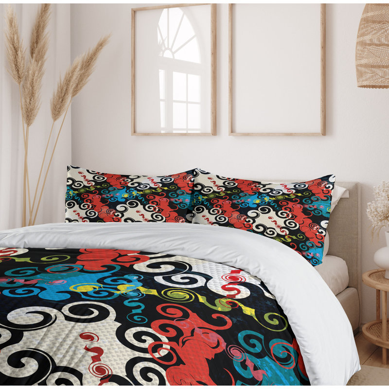 Modern & Contemporary Polyester Duvet Cover, King Duvet Cover + 2 Shams