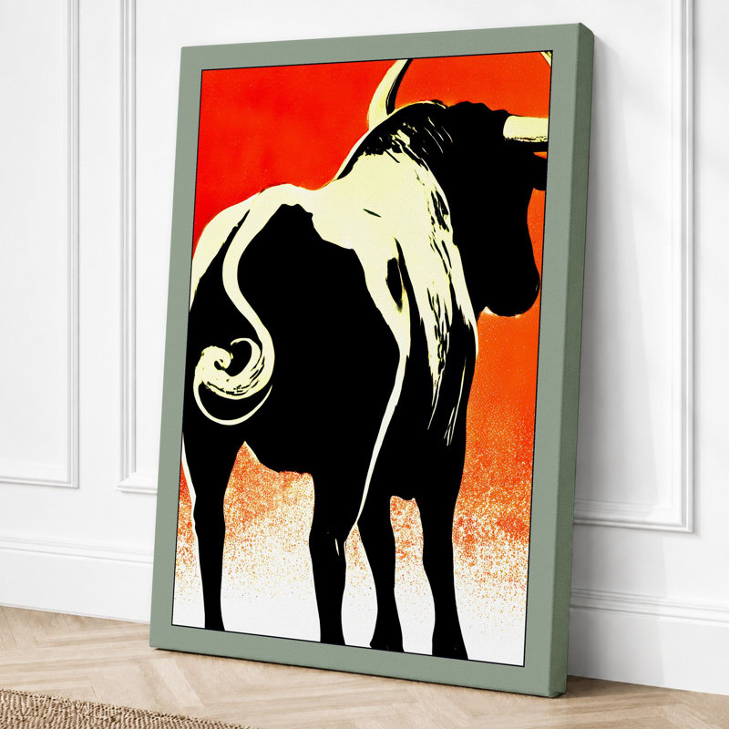 Bold Elephant Silhouette Modern - Print, 30x20 - 76.2 x 50.8 cm, Sage Border