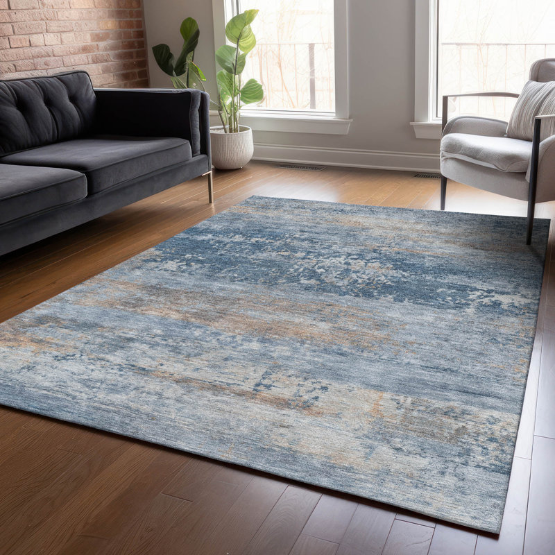 Machine Washable Indoor/Outdoor Meredith ACN2146 Abstract Rug, Rectangle 10 pi x 14 pi