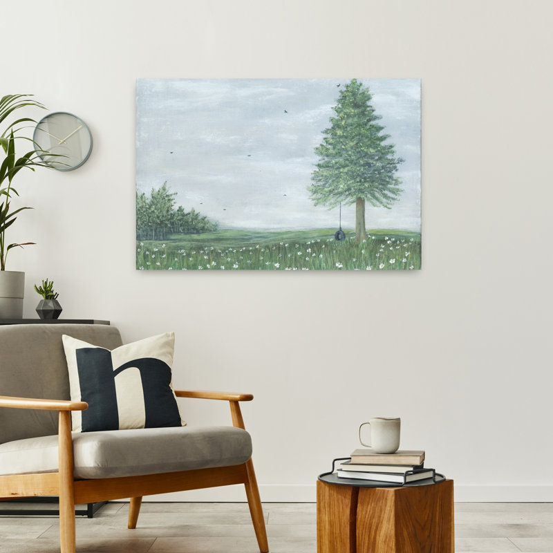 The Swing, oiseau contemporain abstrait, art naturel, H 24 po x l 36 po
