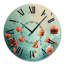Grande horloge murale sarcelle Meadow of Poppies-1711746530