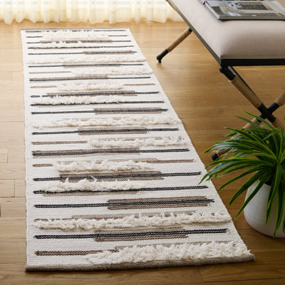 Kenya Hand Woven Wool;Cotton Striped Indoor Rug