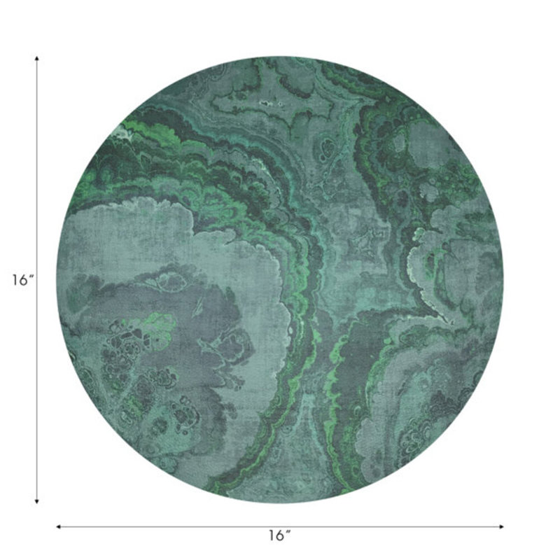 Agate Sodlaite Pebble 16" Vinyl Placemat, Malachite