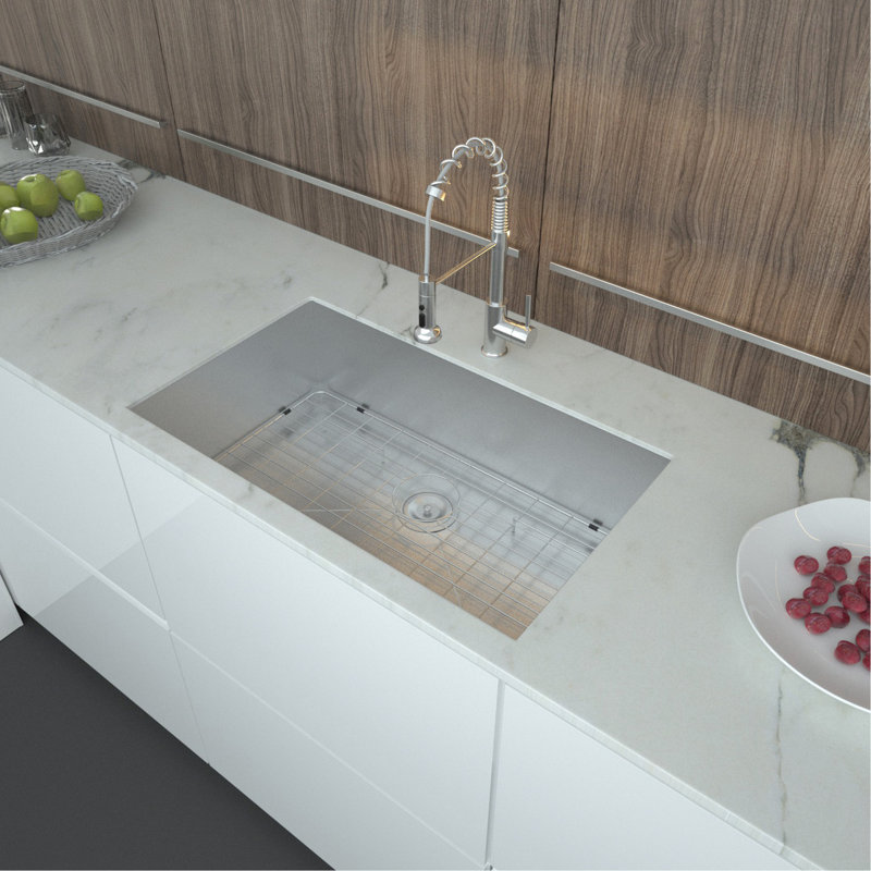 Évier de cuisine 32 pouces - Acier inoxydable encastrable 32 po x 19 po x 9 po avec accessoires de construction et inclus