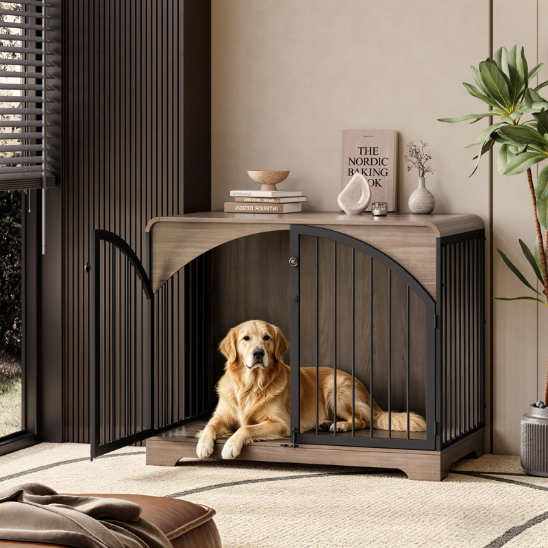 Cage pour chien, Grand (H 33,38 po x l 40,2 po x P 23,6 po), Grey Brown