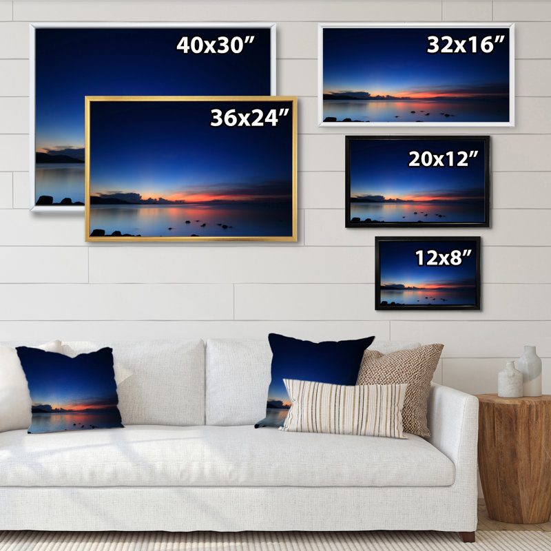 «Panoramic Cloud and Sky At Sunset II», reproduction sur toile, H 24 po x l 36 po x P 1 po, Cadre flottant brun