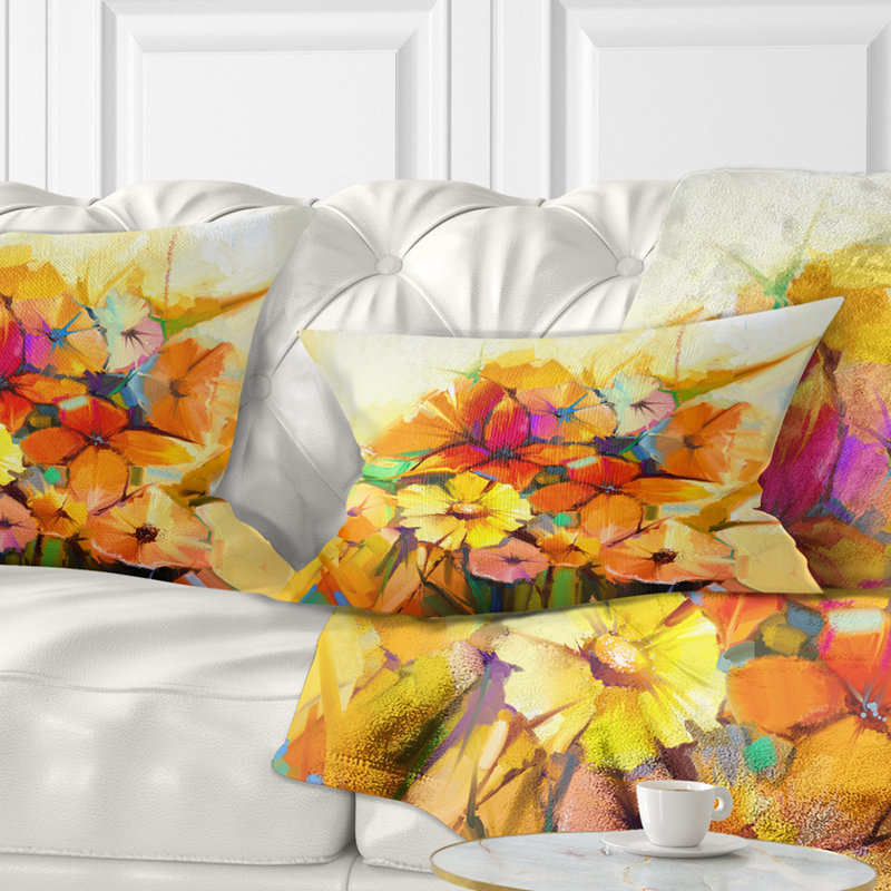 Fantastique fleurs gerbera colorées - coussin décoratif imprimé floral