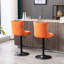 Velours orange de 2, siège réglable en hauteur de 25 à 33 po, dossier, base stable de 17,7 po pour la maison et l'îlot de cuisine - hauteur, base de 17,7 po, dossier confortable, îlot de pub, 2 pièces-953884981-953884991