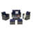 6 Piece Wicker Patio Furniture Sets With Ottoman & Tempered Glass Coffee Table-2144667786