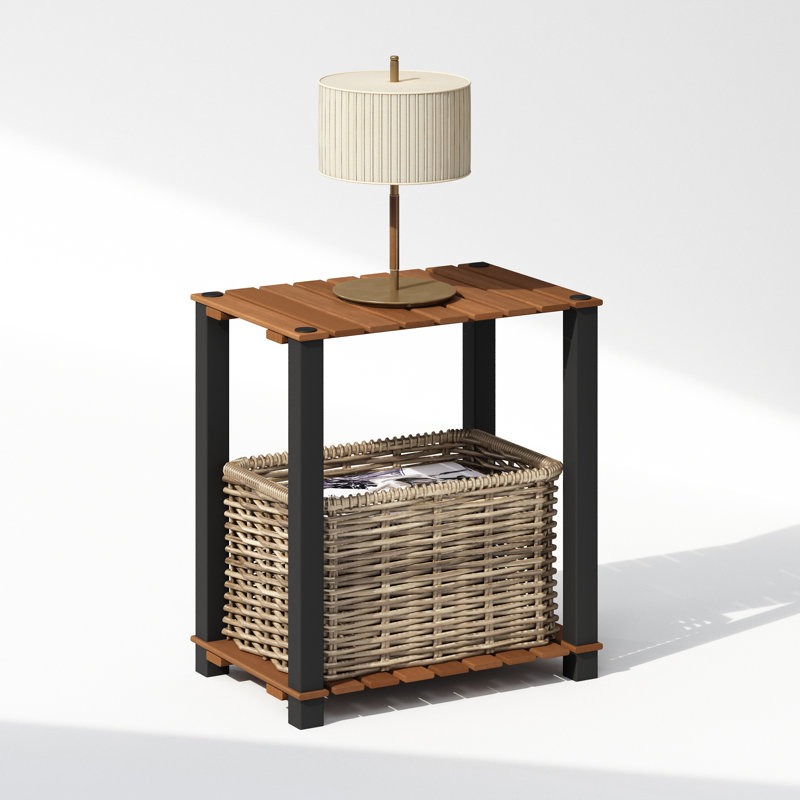 Waad Solid Wood Top End Table