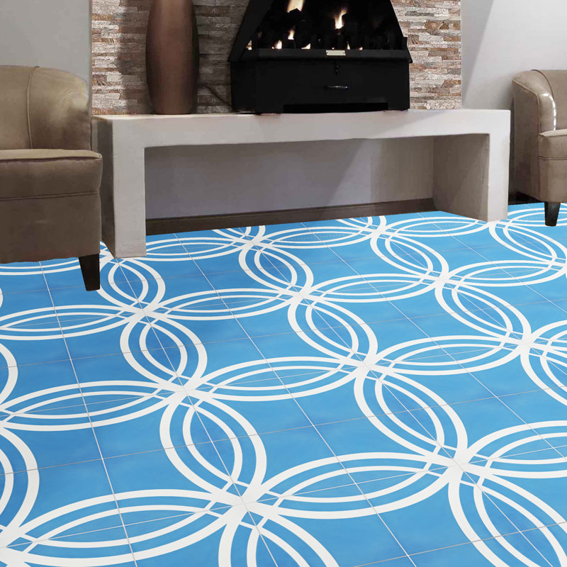 Tetouan 8" x 8" Cement Patterned Wall & Floor Tile
