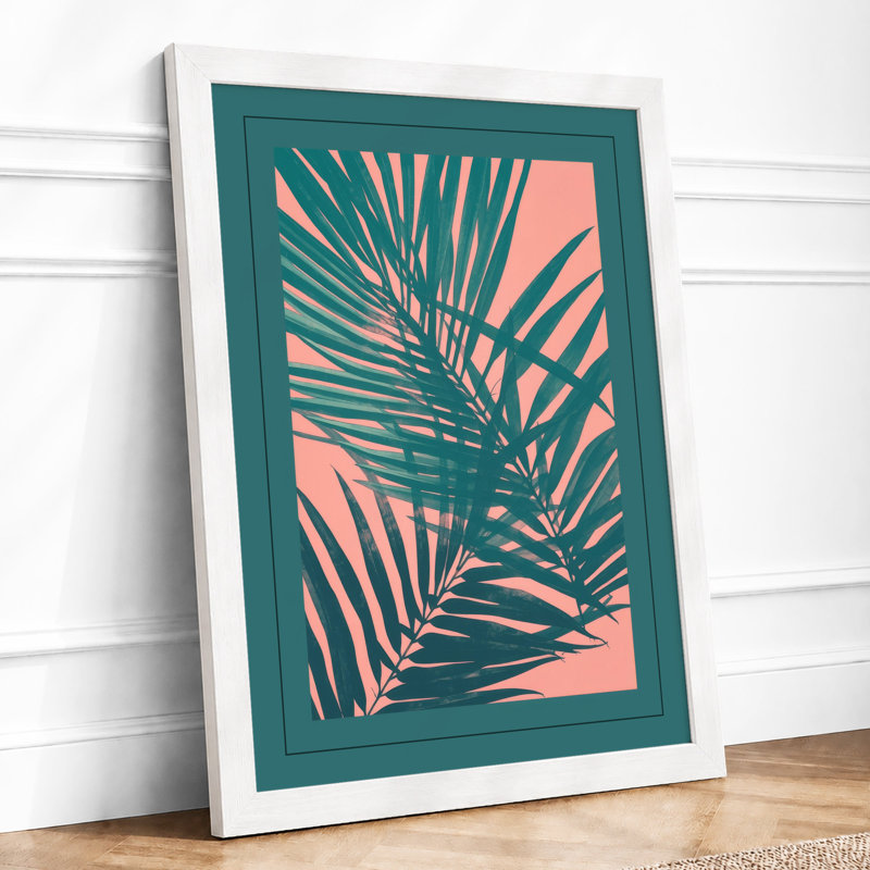 Palms Tropical - Framed Print, A1 - 84.1 x 59.4 cm, White