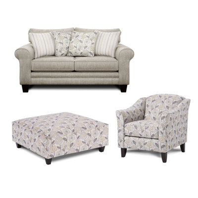 Causeuse, fauteuil d'appoint et repose-pieds Tapia