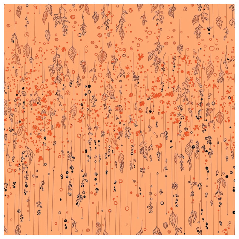 Édredon bohémien à feuilles, Édredon très grand, Orange abstrait / floral