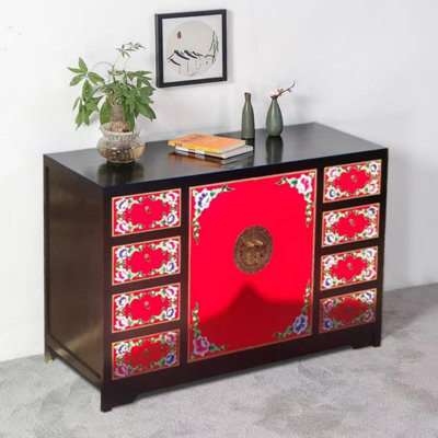 Solid Wood Painted Retro Sideboard