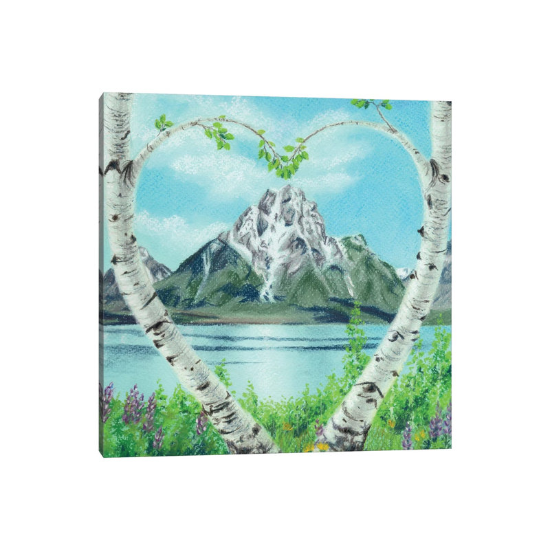 Teton Heart by Holly Simental - Wrapped Canvas Painting, 66.04 cm H x 66.04 cm W x 1.91 cm D