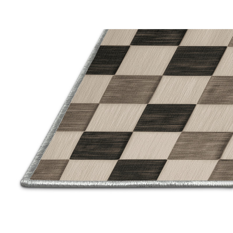Tapis botanique brun lavable à la machine