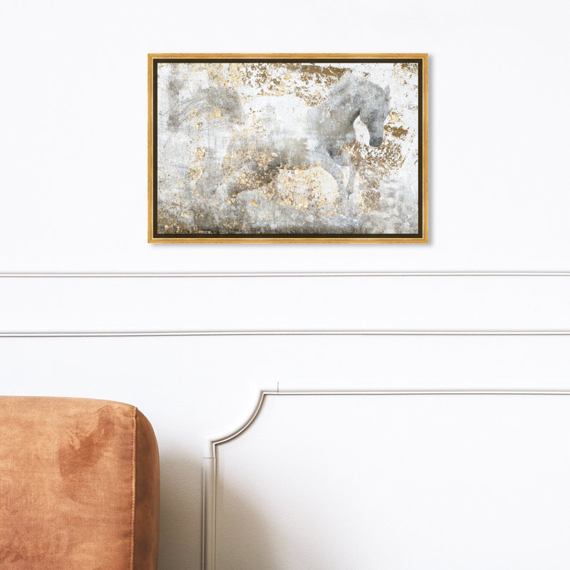«Animals Courir», reproduction d'art graphique, Cadre doré, L 24 po x H 16 po