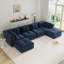 Canapé modulaire moderne surdimensionné en velours côtelé capitonné 4 places avec 2 repose-pieds, sans assemblage-1104308574-1104308575