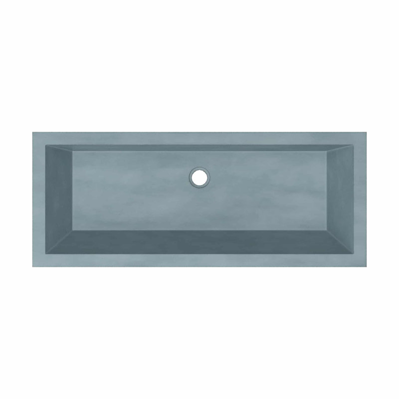 Arcata 36" Undermount Concrete Trough Bathroom Sink, Ocean