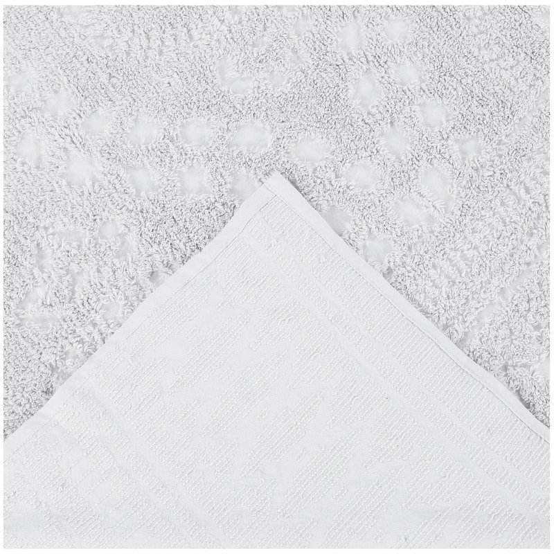 Ensemble de couvre-lit simple en chenille 100% coton Rio Collection, literie traditionnelle avec couvre-lit médaillon touffeté et taie décorative assortie, certifié OEKO-TEX, doux, respirant, lavable à la machine, toutes saisons, blanc