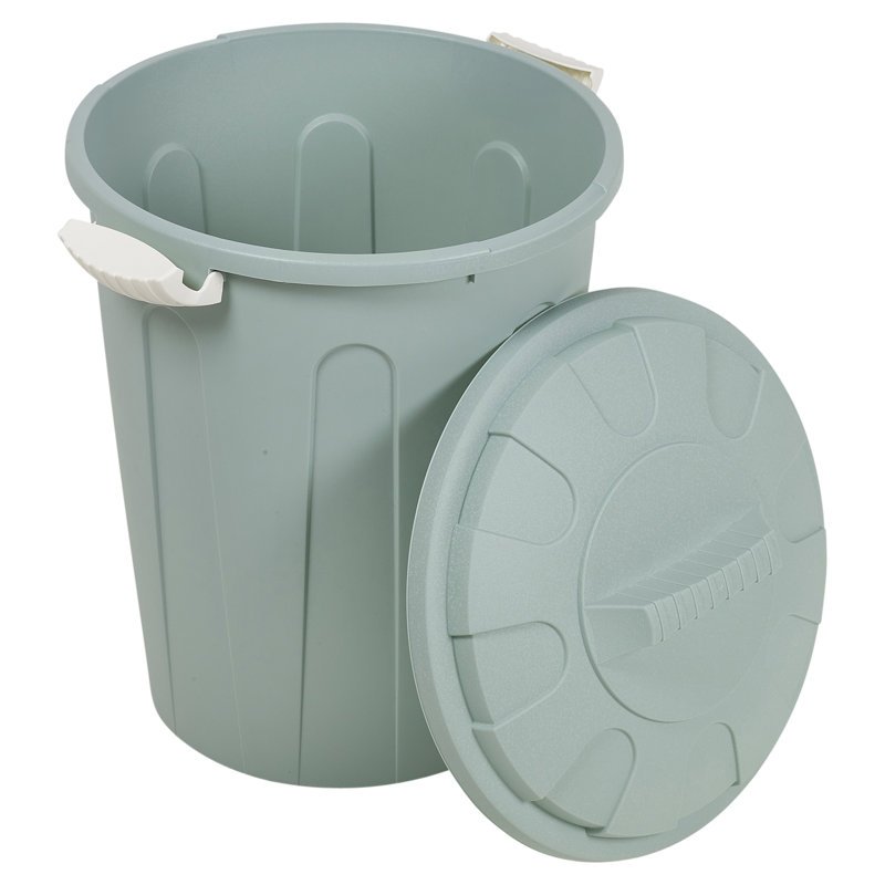 Horsten Plastic Manual Lift Kitchen Trash Can, Teal, 23 Litres