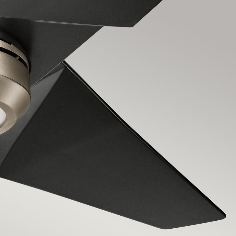Camptown 60cm Ceiling Fan with LED Lights, Satin Black, Antique Pewter