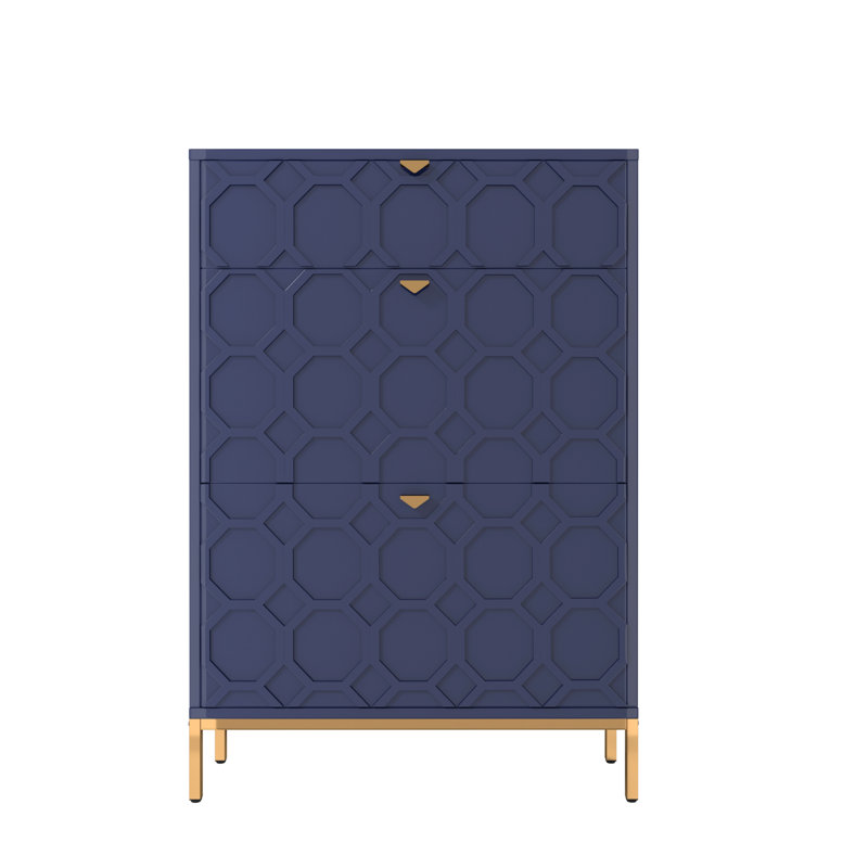 Bailes 16 Pair Shoe Storage Cabinet, Blue